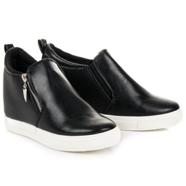Openwork Sneakers On Wedge black 1