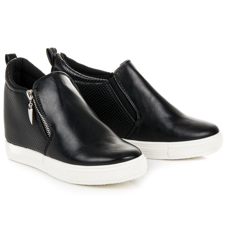 Openwork Sneakers On Wedge black 1