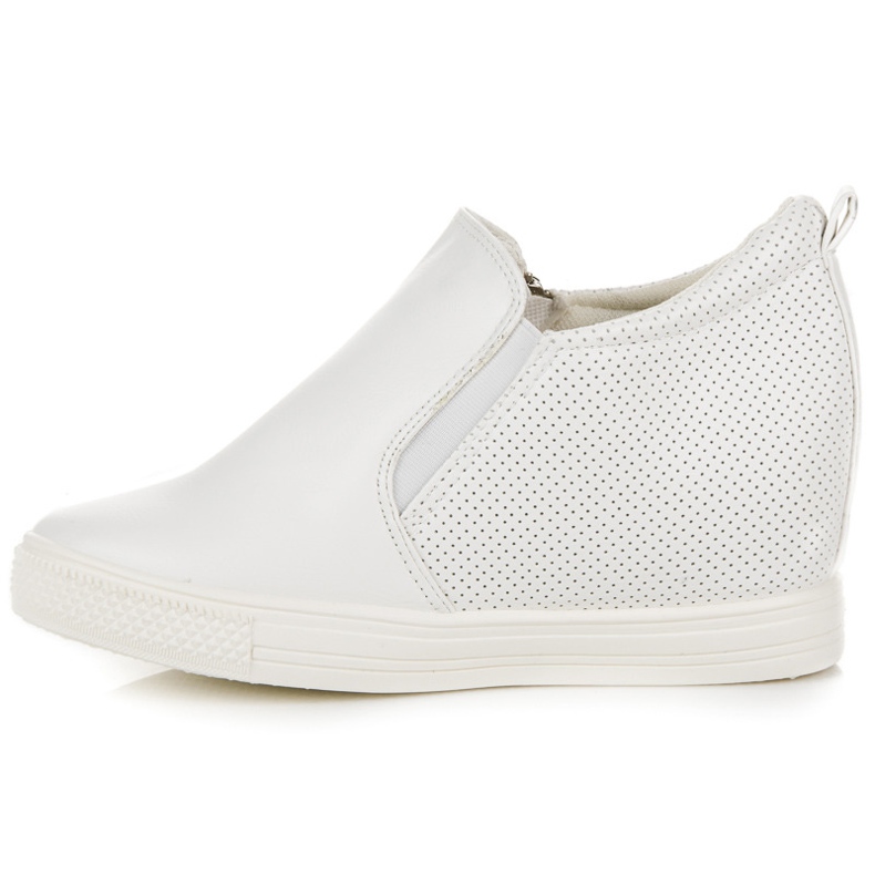 Openwork Sneakers On Wedge white 2