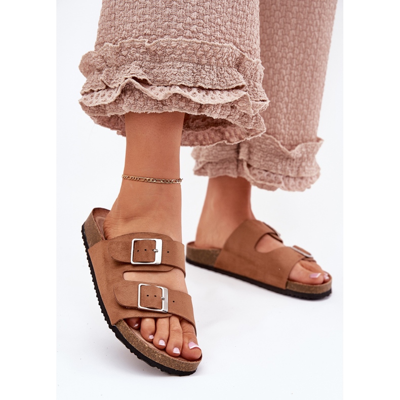 Women's flip flops on the Camel Camel cork platform brown 2
