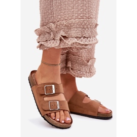 Women's flip flops on the Camel Camel cork platform brown 1