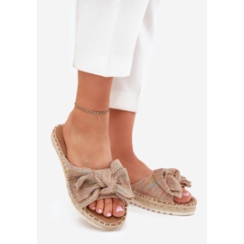 Women's flip flops on the platform with braid and a multicolor bow multicolored 1