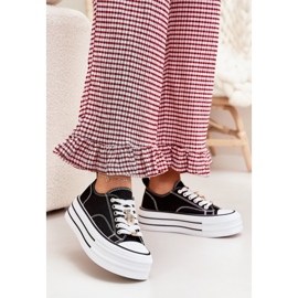 Women's sneakers on the platform with golden pins black 2 Women's sneakers on the platform with golden pins black 2