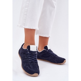 Women's sports shoes with eco suede navy blue 2 Women's sports shoes with eco suede navy blue 2