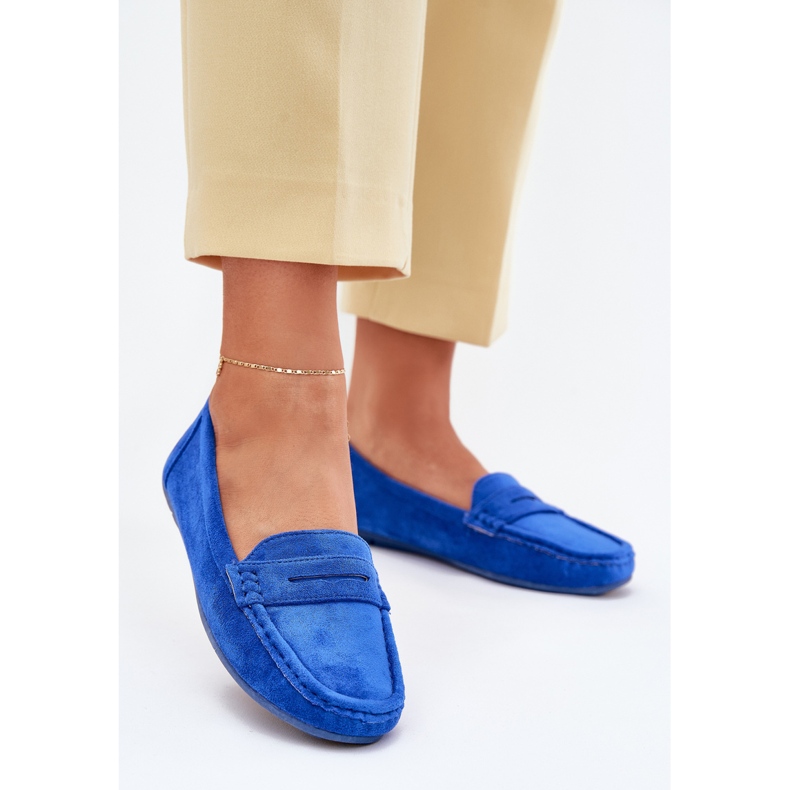 Women's suede cobalt loafers blue 2