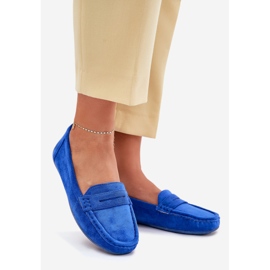 Women's suede cobalt loafers blue 1