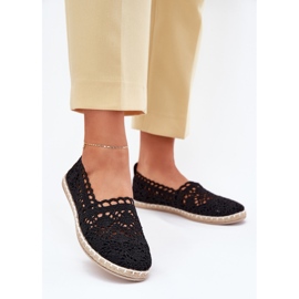 Lace women's lace black espadrilles 2