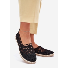 Lace women's lace black espadrilles 1