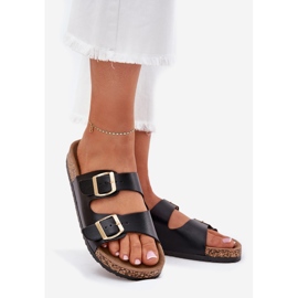 EVento Women's flip flops with eco leather buckles black 1 EVento Women's flip flops with eco leather buckles black 1