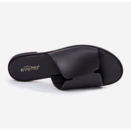EVento Women's flip flip flops with flat -heeled leather black 2 EVento Women's flip flip flops with flat -heeled leather black 2