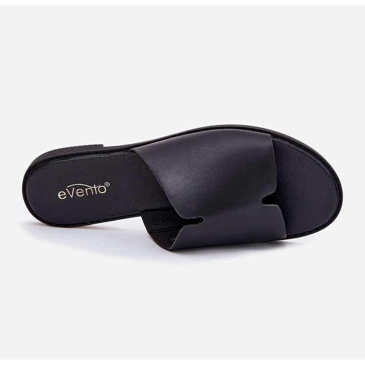 EVento Women's flip flip flops with flat -heeled leather black 2