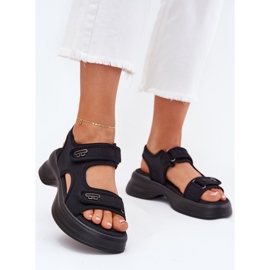 EVento Women's sandals with golden details black 2 EVento Women's sandals with golden details black 2