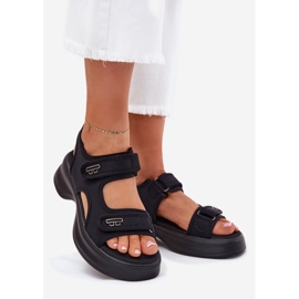 EVento Women's sandals with golden details black 1 EVento Women's sandals with golden details black 1