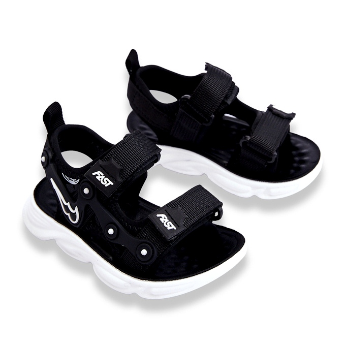 Tobias Boys Velcro Sandals Black And White 1 Tobias Boys Velcro Sandals Black And White 1