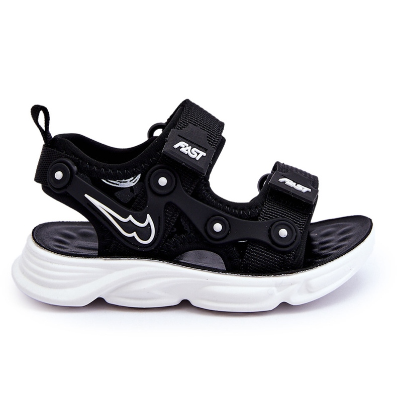 Tobias Boys Velcro Sandals Black And White 3 Tobias Boys Velcro Sandals Black And White 3