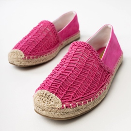 Pink openwork espadrilles on the platform 1