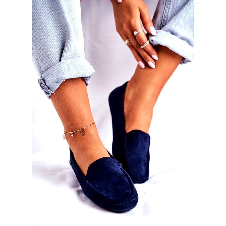Evento Women's moccasins navy blue-eco-sham 1 Evento Women's moccasins navy blue-eco-sham 1