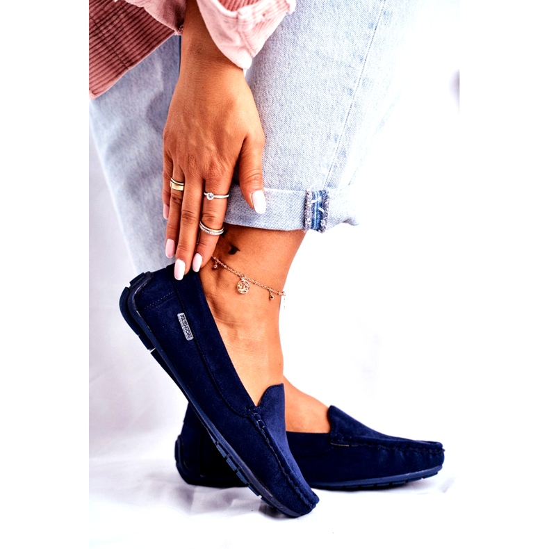 Evento Women's moccasins navy blue-eco-sham 2 Evento Women's moccasins navy blue-eco-sham 2