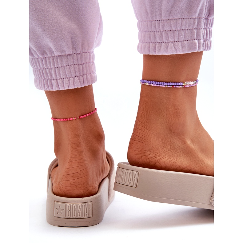 Women's Suede Slides on the Platform Big Star NN274A671 Beige 4