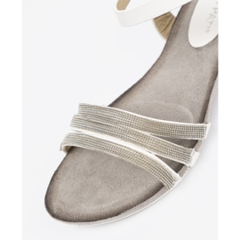 Shelvt Stylish women's sandals with glitter stripes multicolored 1