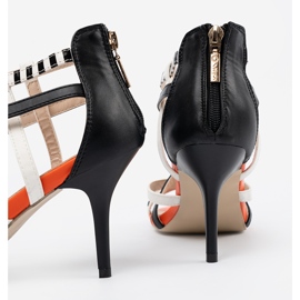 Shelvt Sandals on a high and white straps multicolored 1