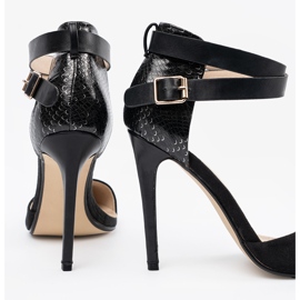 Goodin Black high heels with a belt around the ankle 1
