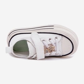 Girls' sneakers with a gold teddy bear white 2 Girls' sneakers with a gold teddy bear white 2