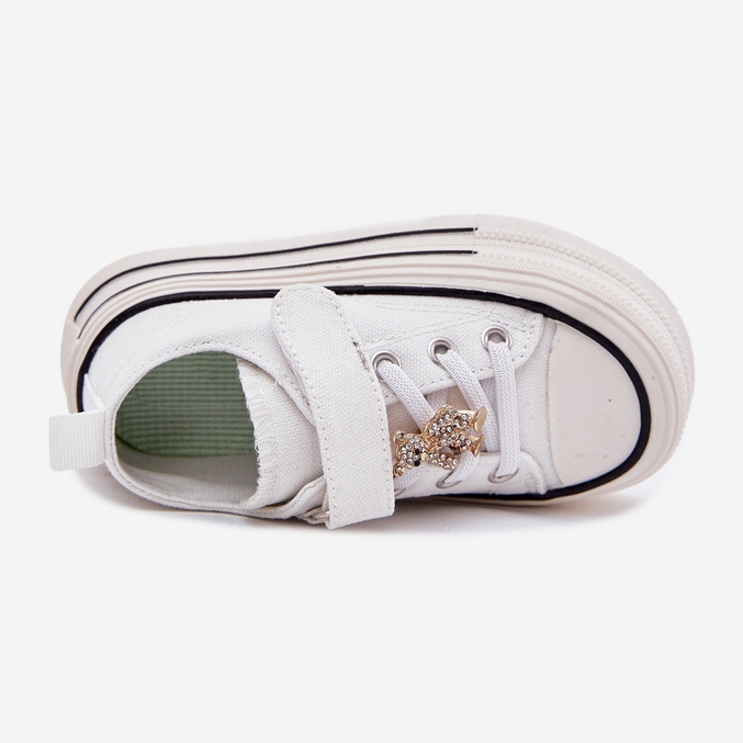 Girls' sneakers with a gold teddy bear white 2 Girls' sneakers with a gold teddy bear white 2