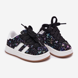 Sneakers Sneakers sports shoes with black hearts 1 Sneakers Sneakers sports shoes with black hearts 1