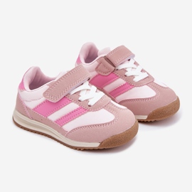 Children's sneakers sports shoes with pink Velcro 1