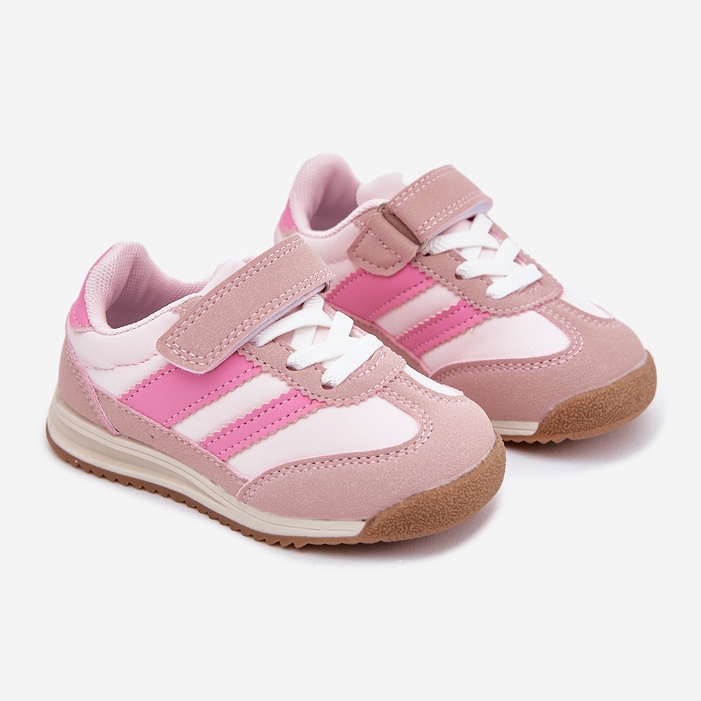 Children's sneakers sports shoes with pink Velcro 1