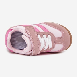 Children's sneakers sports shoes with pink Velcro 2