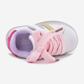 Children's sneakers sports shoes with a glowing white-pink sole 2