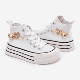 High children's sneakers with a golden decoration white 2 High children's sneakers with a golden decoration white 2