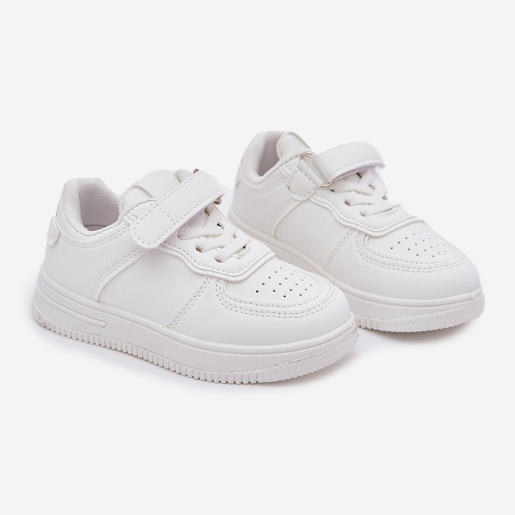 Children's sports shoes with eco leather white 1