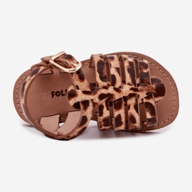 Children's sandals with eco leather leopard print brown 2 Children's sandals with eco leather leopard print brown 2