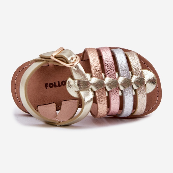 Girls' children's sandals with eco leather golden 2 Girls' children's sandals with eco leather golden 2