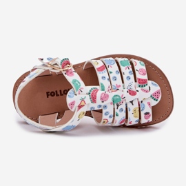 Children's sandals with eco leather in multicolor fruit white 2