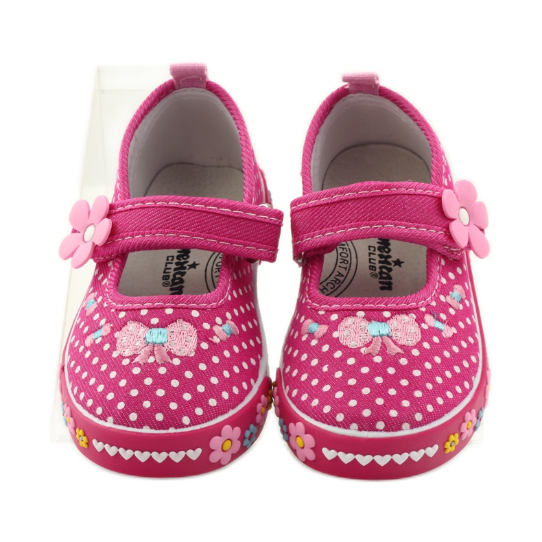 American Club Sneakers with a polka dot American leather insole pink white 4