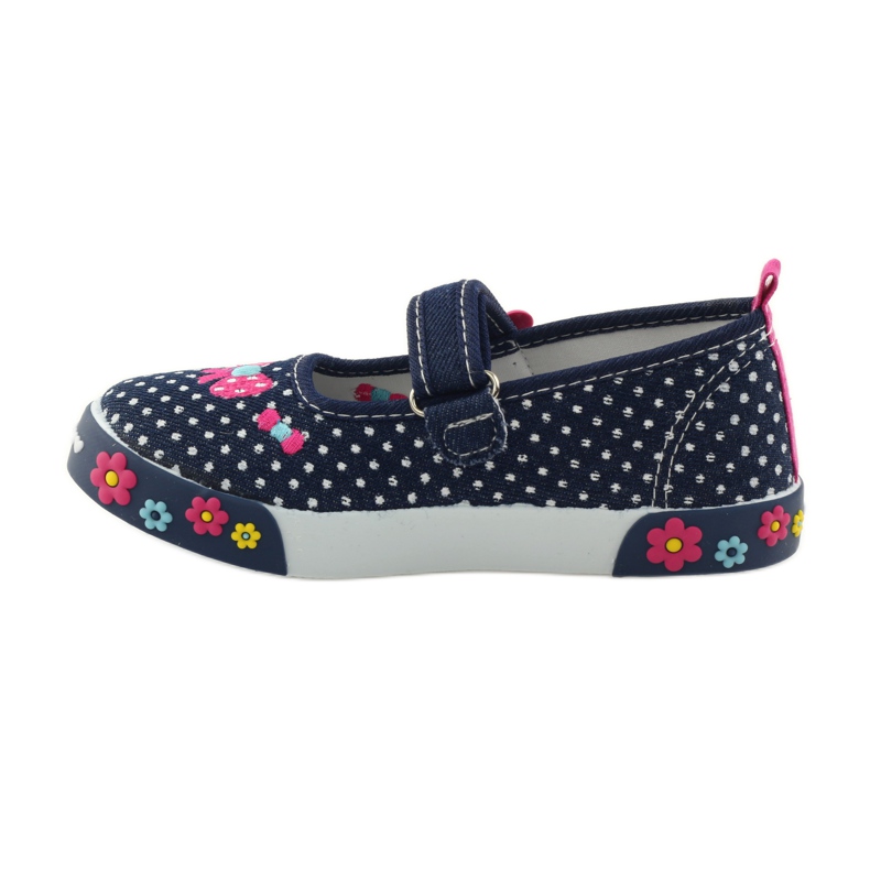 American Club Sneakers with a polka dot American leather insole navy blue pink white 2