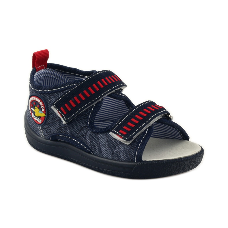 American Club American leather insole sandals navy blue red 1 American Club American leather insole sandals navy blue red 1