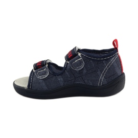 American Club American leather insole sandals navy blue red 2 American Club American leather insole sandals navy blue red 2