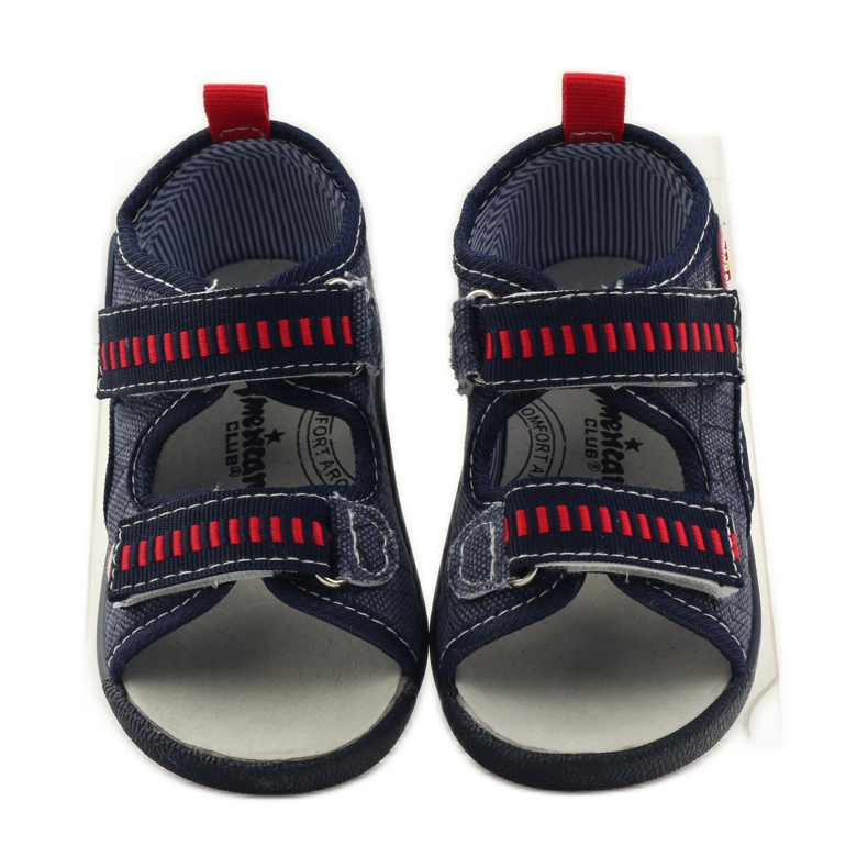 American Club American leather insole sandals navy blue red 4 American Club American leather insole sandals navy blue red 4
