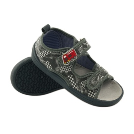 American Club American leather insole sandals grey white 3