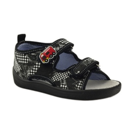 American Club American leather insole sandals white black 1