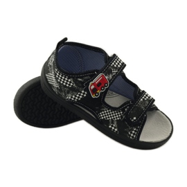 American Club American leather insole sandals white black 3