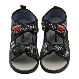 American Club American leather insole sandals white black 4