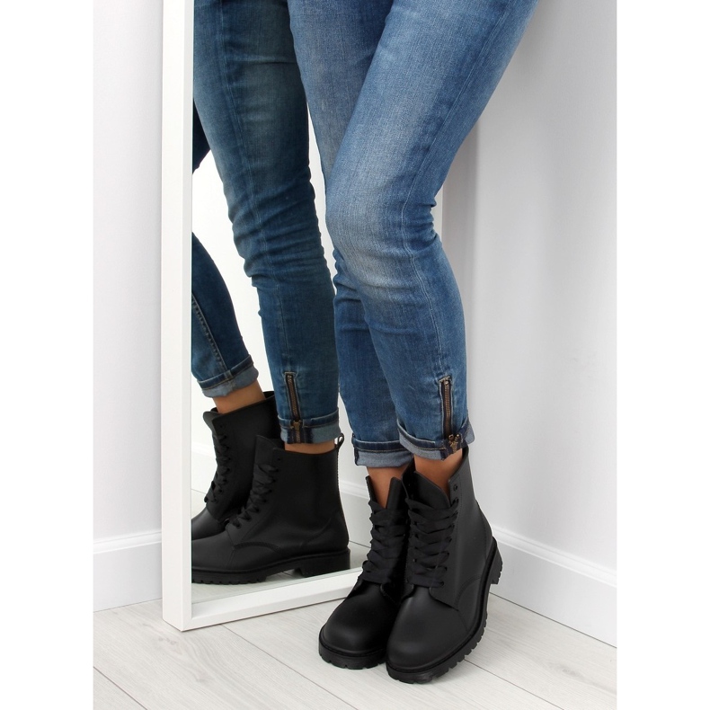 Black boots laced black D56P black 2 Black boots laced black D56P black 2