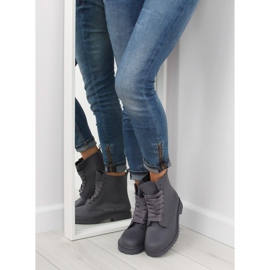 Gray lace-up boots D56P gray grey 2