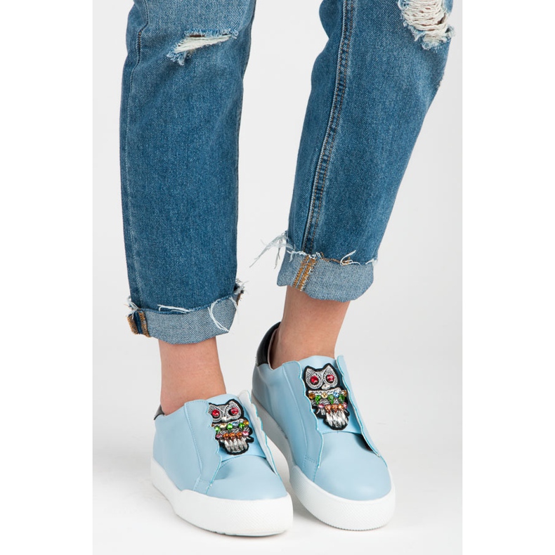 Vices Slip-on Sneakers With Owls blue 1